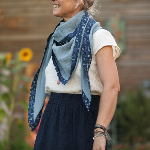 Quintessence - Le foulard Calista Navy / Océan