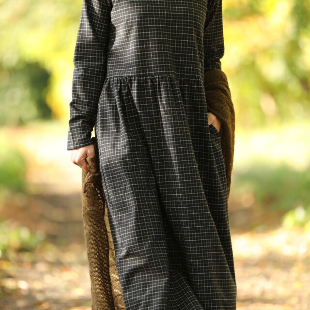 Quintessence - Robe Anaëlle - Flanelle tartan noir