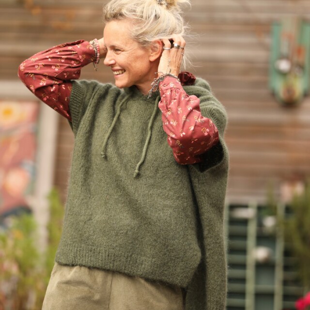 Quintessence - Pull capuche Calypso - Kaki