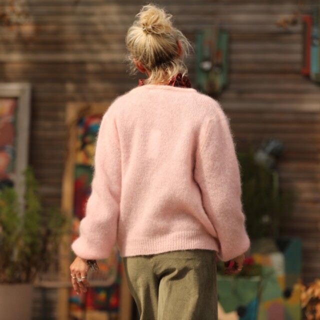 Quintessence - Gilet Sélène - Rose dragé