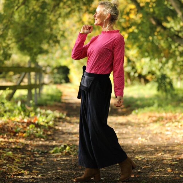Quintessence - Blouse Janelle – Voile de coton fuchsia plumetis rose
