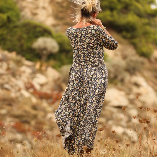 Quintessence - Robe Louisa viscose Aube bleue