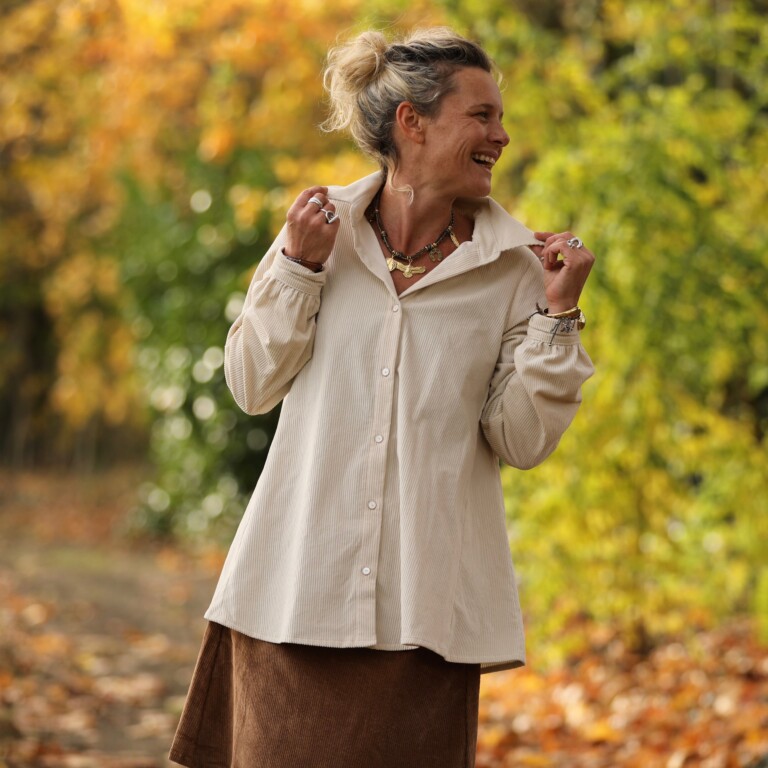 Quintessence - Chemise Caroline - Velours côtelé ivoire