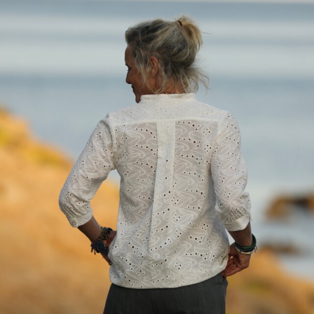 Quintessence - Blouse Isabeau - voile brodé feuillage