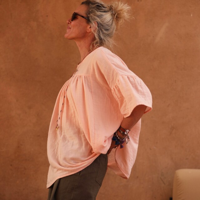 Quintessence - Blouse Léopoldine - Gaze légère à double structure nude