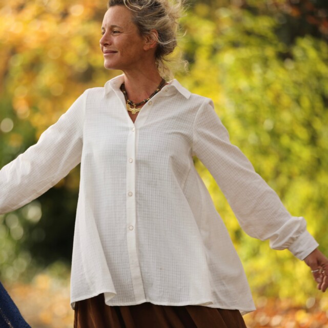 Quintessence - Chemise Caroline - bel armuré blanc