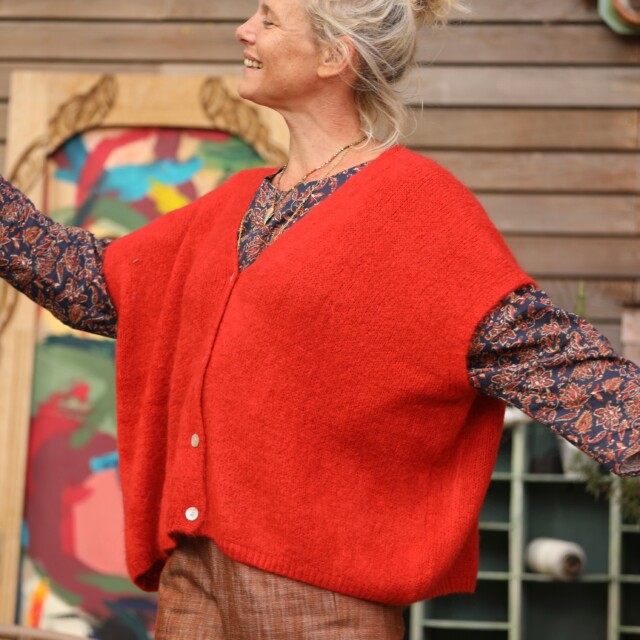 Quintessence - Gilet Claudia - Orange crépuscule