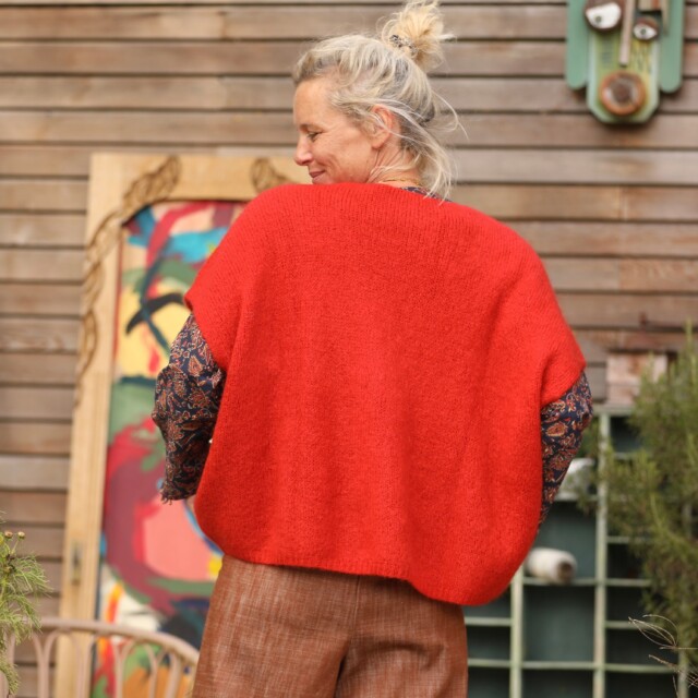 Quintessence - Gilet Claudia - Orange crépuscule