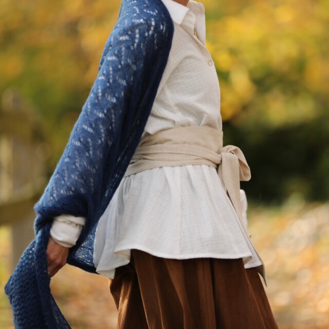 Quintessence - Écharpe Léonie bleu indigo