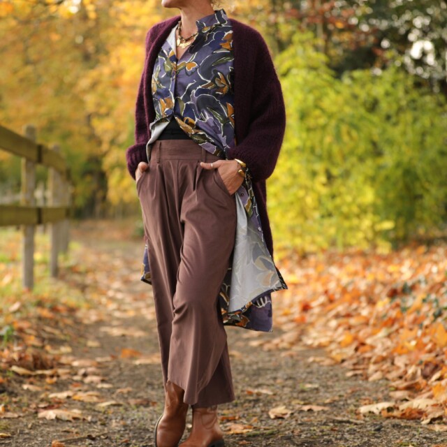 Quintessence - Jupe culotte Margot - velours milleraies moka