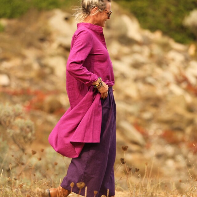 Quintessence - Jupe culotte Margot - lin prune