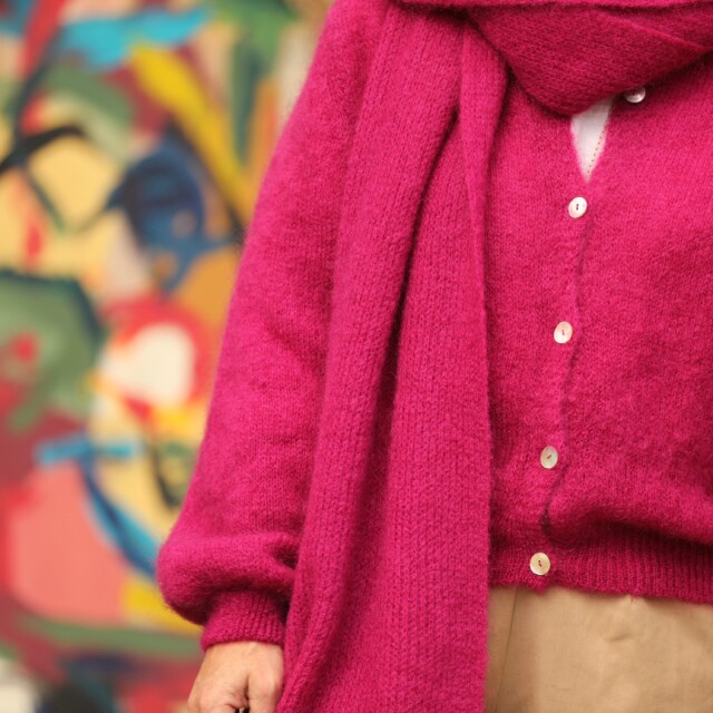 Quintessence - Gilet Sélène -Framboise