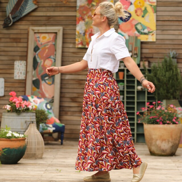 Quintessence - Jupe Sarah - viscose Crépuscule Amazonien