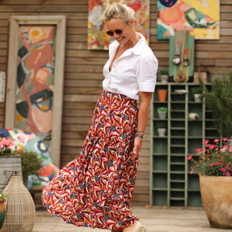 Quintessence - Jupe Sarah - viscose Crépuscule Amazonien