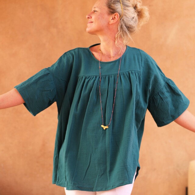 Quintessence - Blouse Léopoldine - double gaze de coton canard