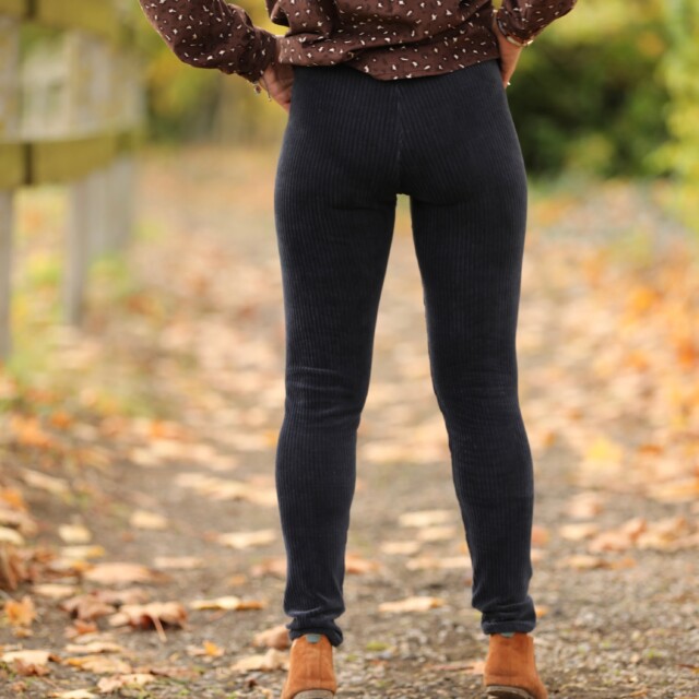 Quintessence - Legging Léni - velours côtelé marine