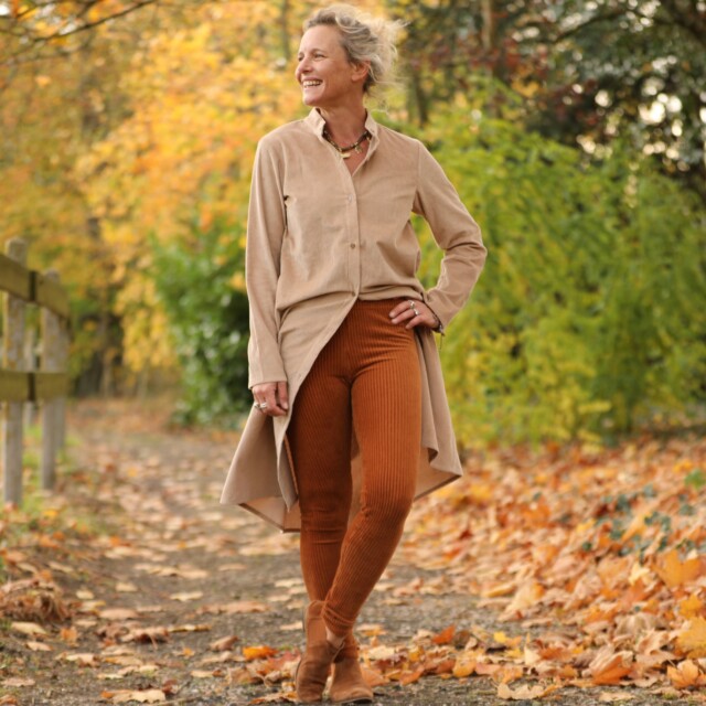 Quintessence - Legging Léni - velours côtelé camel