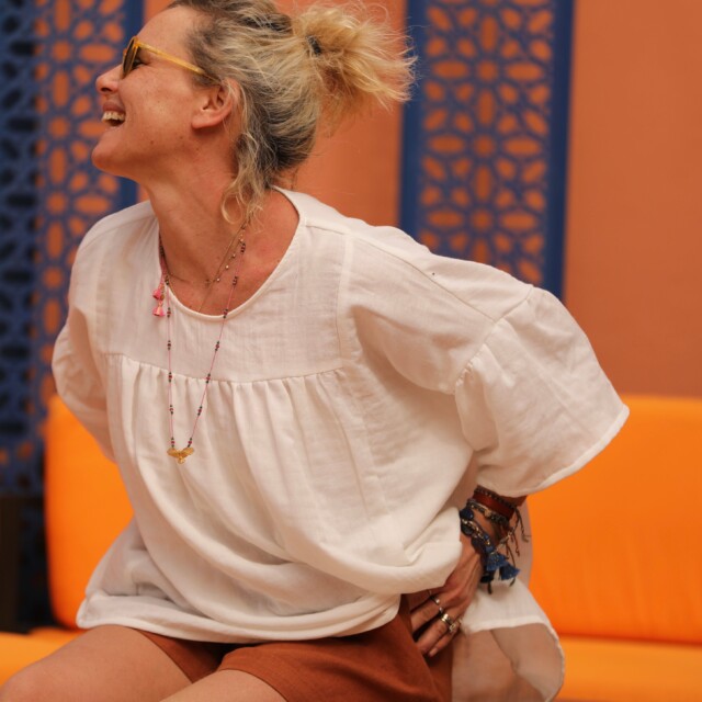 Quintessence - Blouse Léopoldine - Gaze légère à double structure blanche