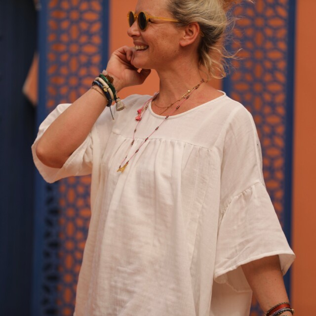 Quintessence - Blouse Léopoldine - Gaze légère à double structure blanche