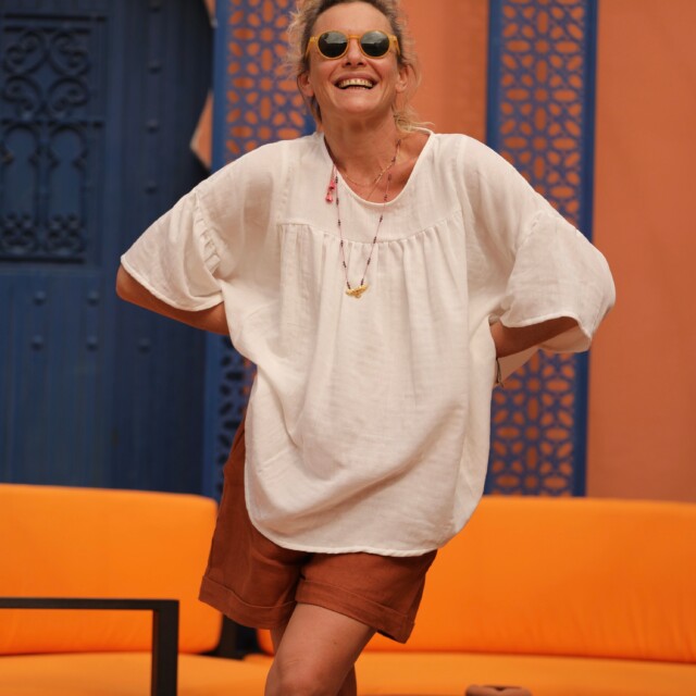 Blouse Léopoldine – Gaze légère à double structure blanche par la marque Quintessence Quintessence - Blouse Léopoldine – Gaze légère à double structure blanche