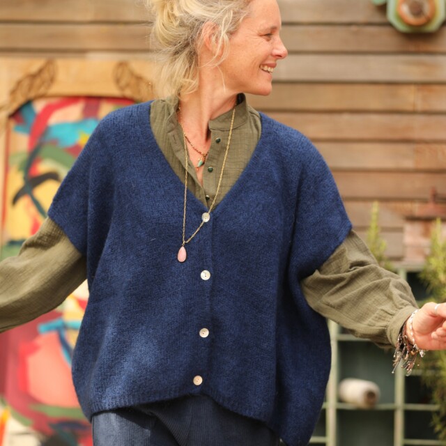 Quintessence - Gilet Claudia - Bleu nuit