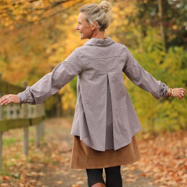 Quintessence - Chemise Caroline -voile de coton plumetis brume violette