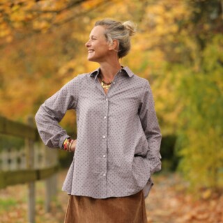 Quintessence - Chemise Caroline -voile de coton plumetis brume violette