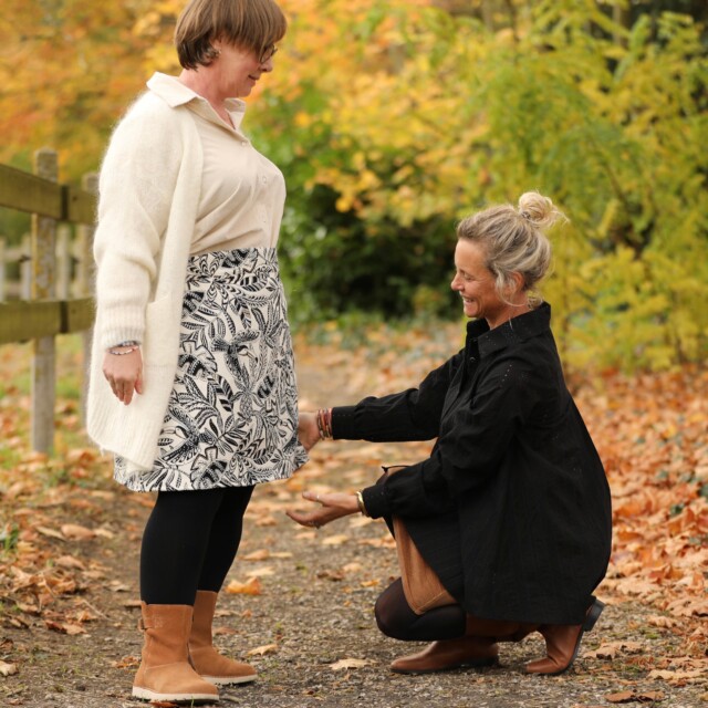 Quintessence - Jupe Maya - Jacquard Feuillage Sépia