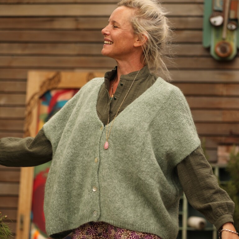 Quintessence - Gilet Claudia - Vert mousse