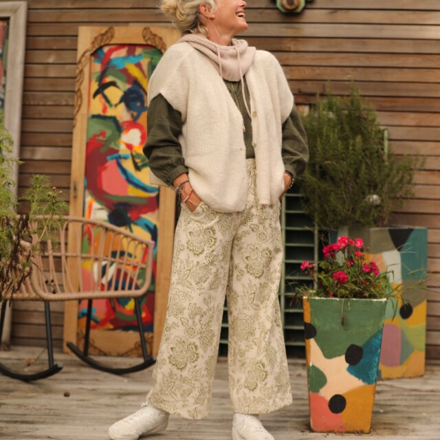 Quintessence - Pantalon Alex - toile de Jouy kaki