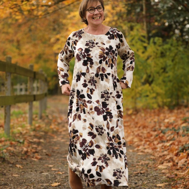 Quintessence - Robe Anaëlle - Viscose fleuri moka