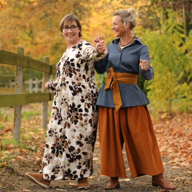 Quintessence - Robe Anaëlle - Viscose fleuri moka