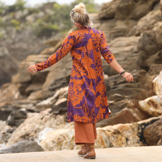 Quintessence - Robe Yuna -  satin de coton Prunelle d’Ambre