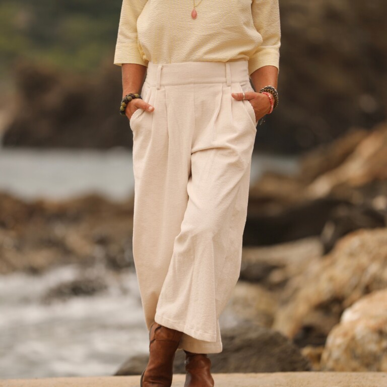 1F5A2094 Quintessence - Jupe culotte Margot - velours côtelé ivoire