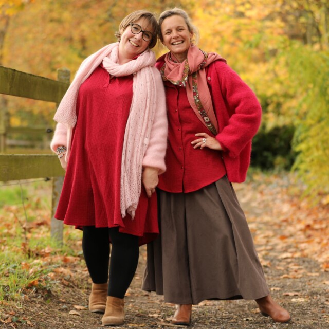 Quintessence - Robe Carole – Double gaze de coton plumetis grenat