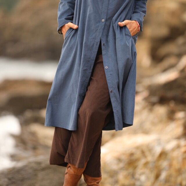 Quintessence - Jupe culotte Margot - velours milleraies Chocolat