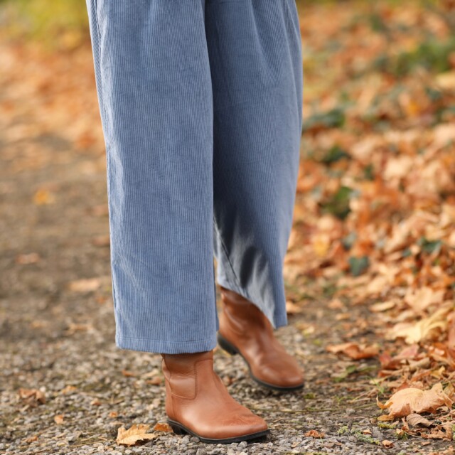 Quintessence - Jupe culotte Margot - velours côtelé bleu officier