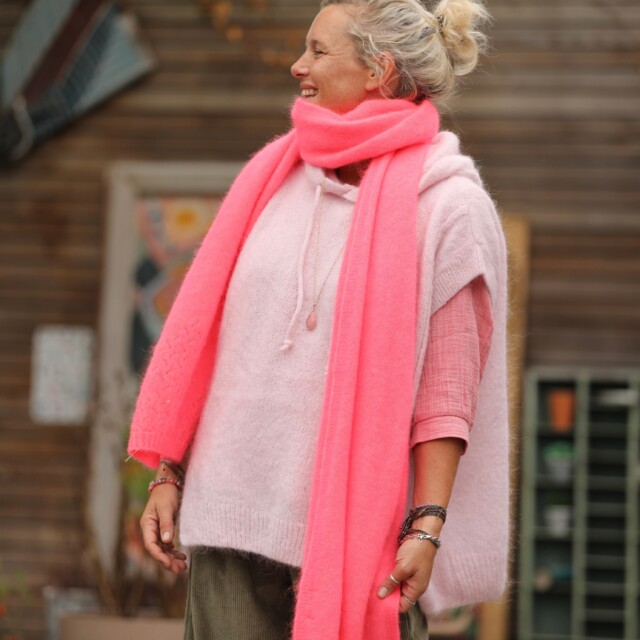 Quintessence - Echarpe Zénia - Rose fluo