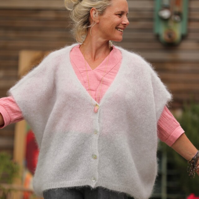 Quintessence - Gilet  Cassiopé - Gris clair