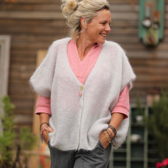 Quintessence - Gilet  Cassiopé - Gris clair