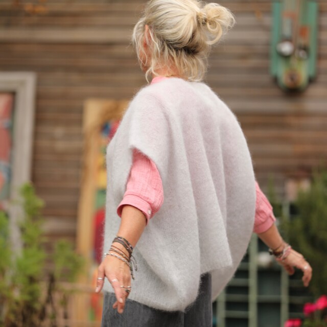 Quintessence - Gilet  Cassiopé - Gris clair