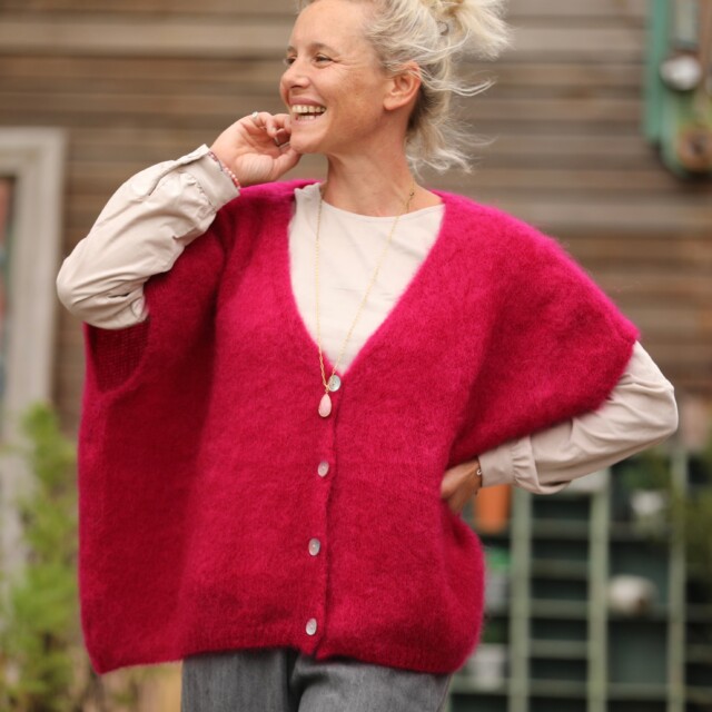 Quintessence - Gilet Cassiopé – Framboise