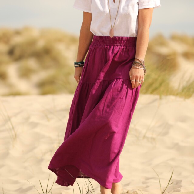 Quintessence - Jupe Sarah - lin bougainvillier