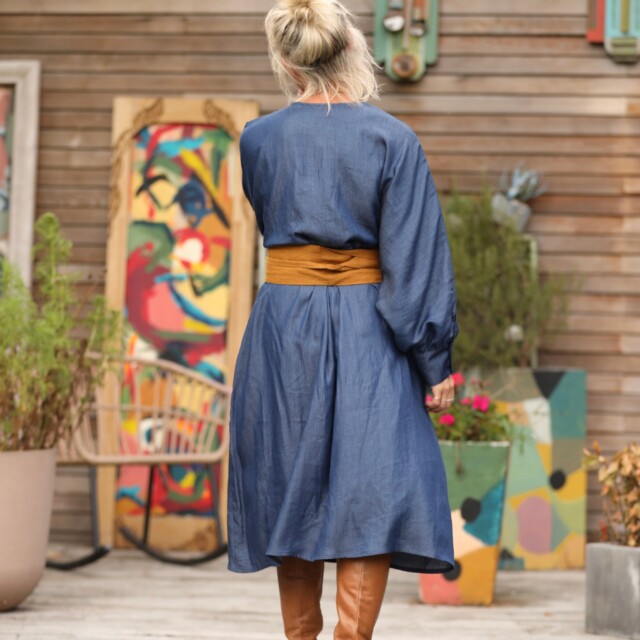 Quintessence - Robe Orlane - lyocell denim bleu