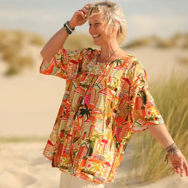 Quintessence - Blouse Léopoldine - viscose Verdure tropicale