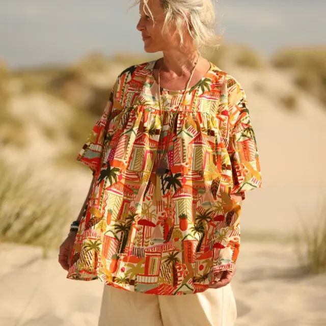 Quintessence - Blouse Léopoldine – viscose Verdure tropicale