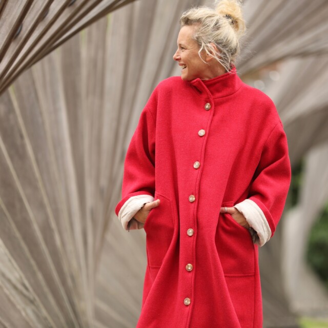 Quintessence - Manteau Arthur – rouge coquelicot