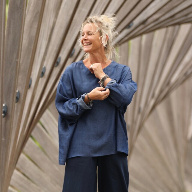Quintessence - Blouse Naomie - lyocell bleu jean