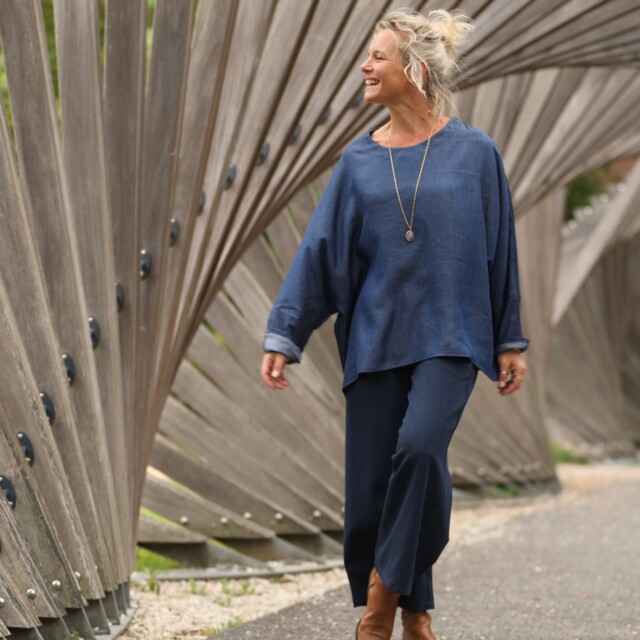 Quintessence - Blouse Naomie - lyocell bleu jean