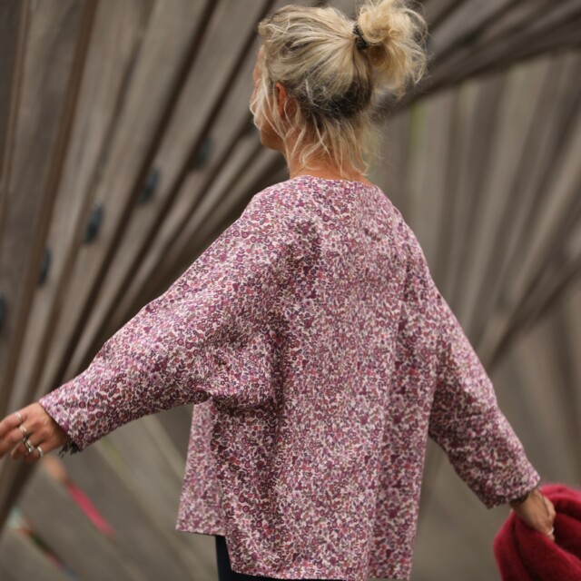 Quintessence - Blouse Naomie - coton léger fleurettes violettes